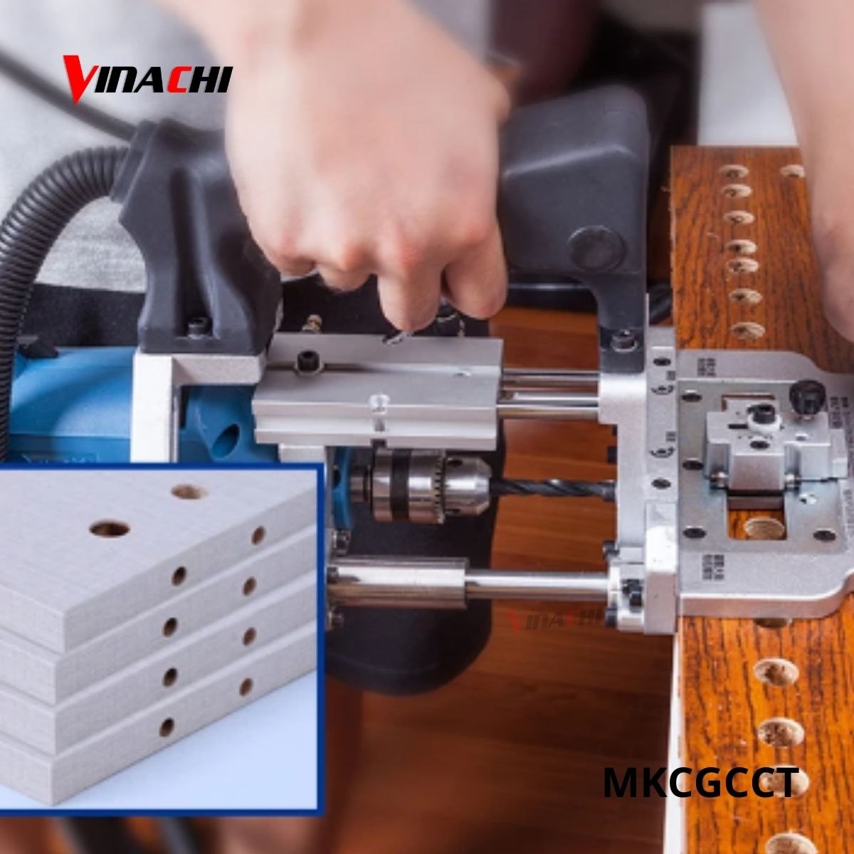 Máy khoan chốt gỗ cam cầm tay dùng hơi