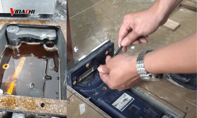 Chỉnh bản lề bị chảy dầu