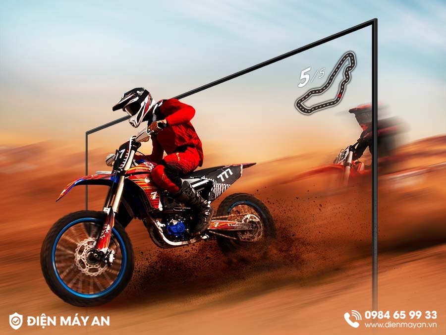 Tính năng Motion Xcelerator trên smart tivi Samsung 4k 43 inch UA43DU7700 giúp hiển thị các chuyển động nhanh trở nên rõ nét và mượt mà 
