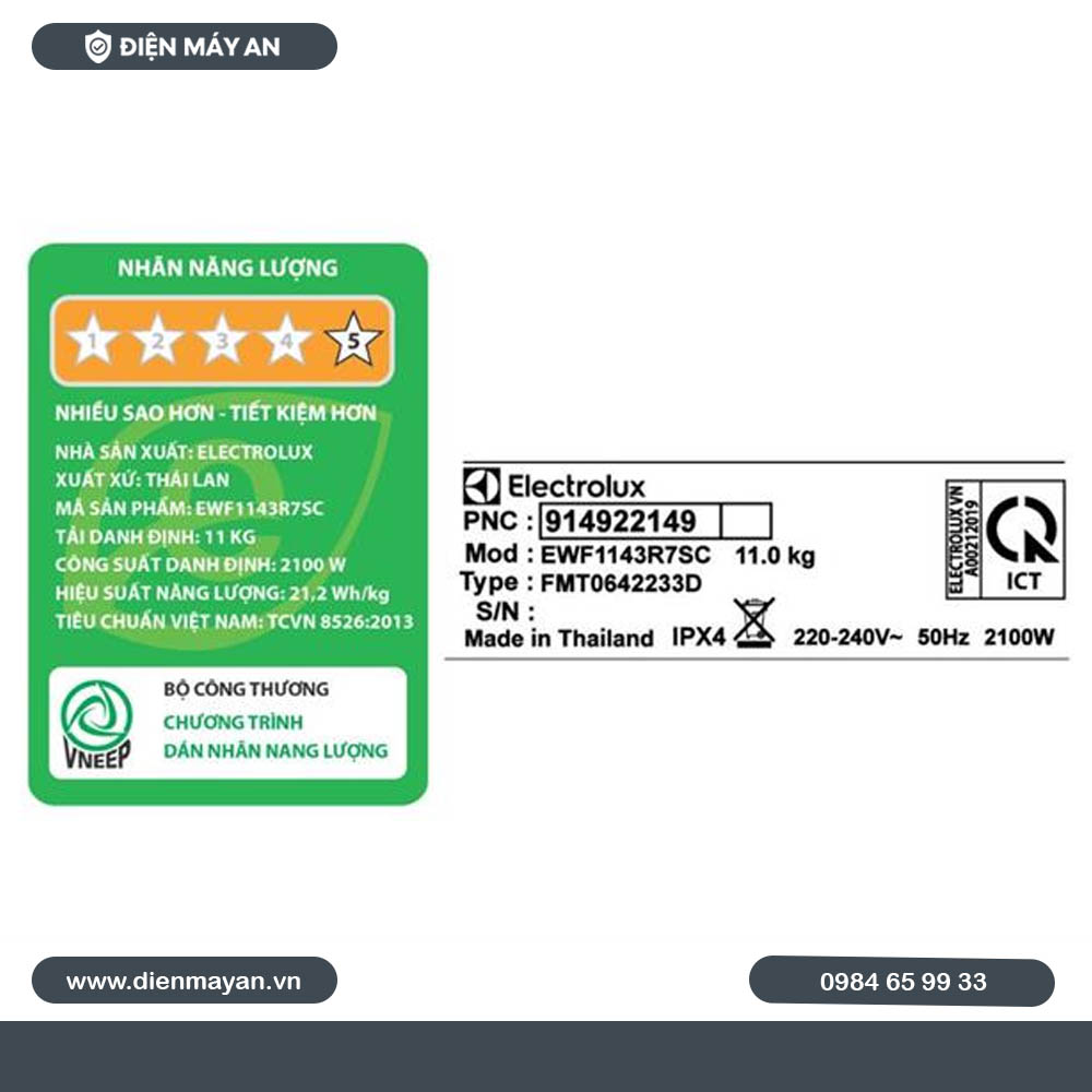 Máy Giặt Electrolux UltimateCare 700 Inverter 11 Kg EWF1143R7SC - Giá Tốt