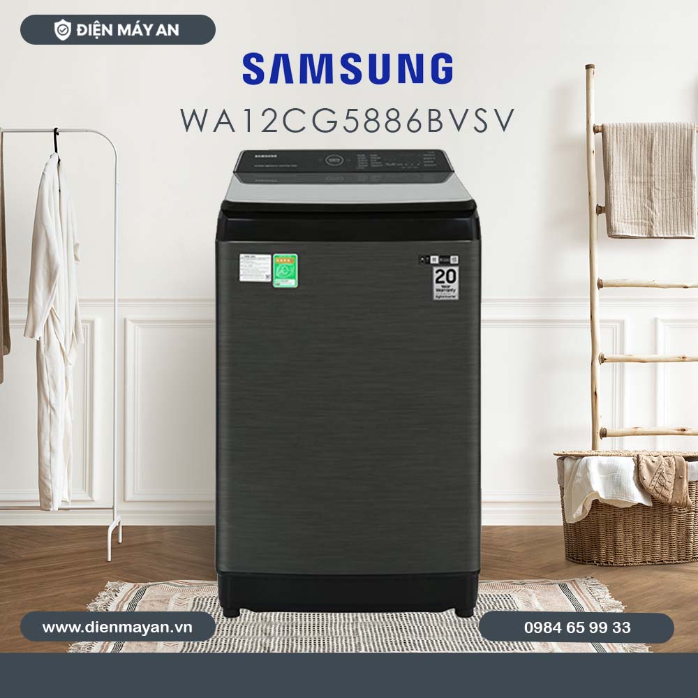 Máy Giặt Samsung Inverter 12 Kg WA12CG5886BVSV, Giá Tốt, Có Trả Góp