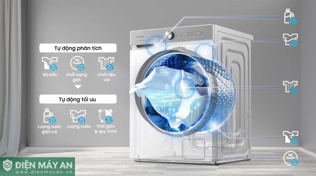 Máy Giặt Samsung AI Ecobubble Inverter 12 Kg WW12CGP44DSHSV, Giá Tốt, Có Trả Góp