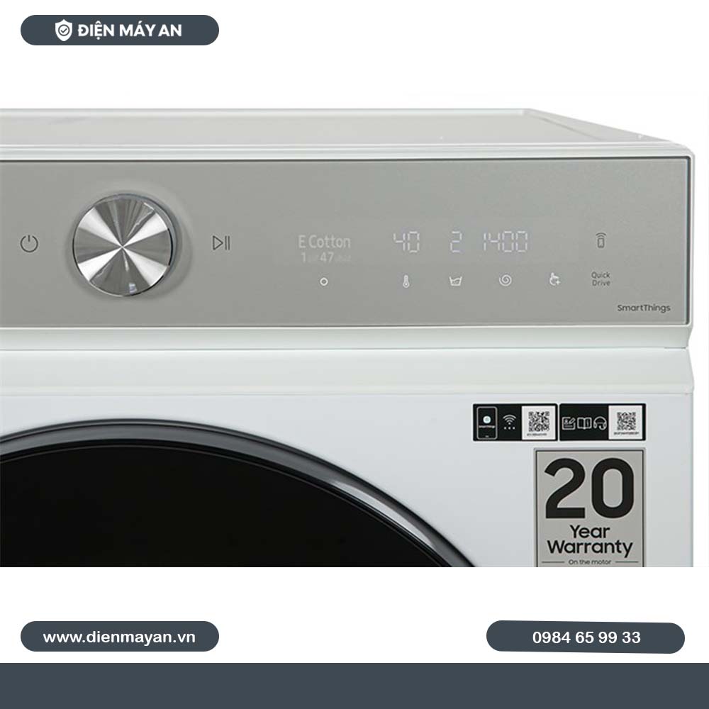 Máy Giặt Sấy Samsung Bespoke AI Inverter Giặt 12 Kg - Sấy 8 Kg WD12BB944DGHSV, Giá Tốt