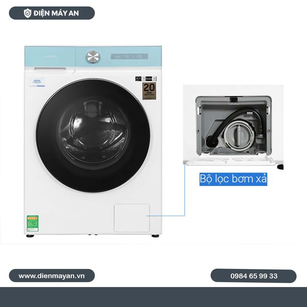 Máy Giặt Sấy Samsung Bespoke AI Inverter Giặt 14 Kg - Sấy 8 Kg WD14BB944DGMSV, Giá Tốt