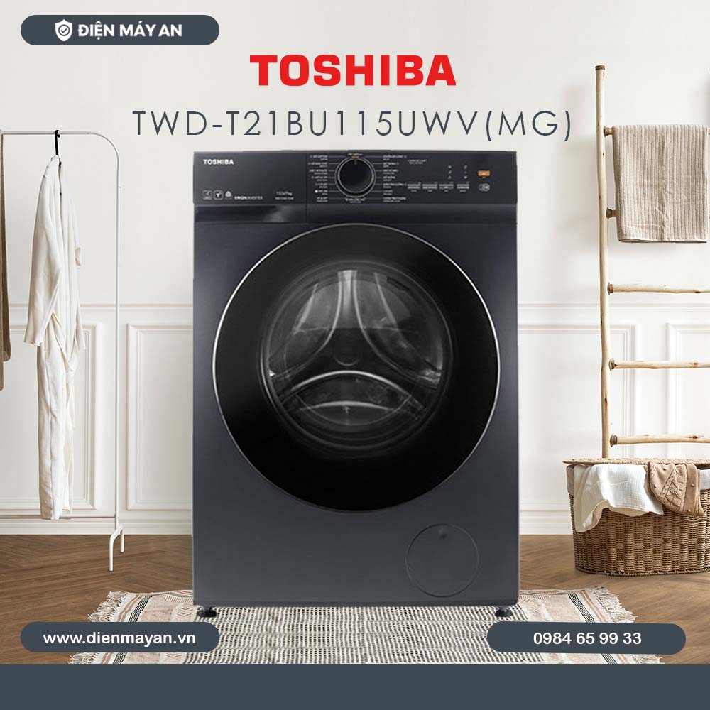Máy Giặt Sấy Toshiba Inverter Giặt 10.5 Kg - Sấy 7 Kg TWD-T21BU115UWV(MG), Giá Tốt