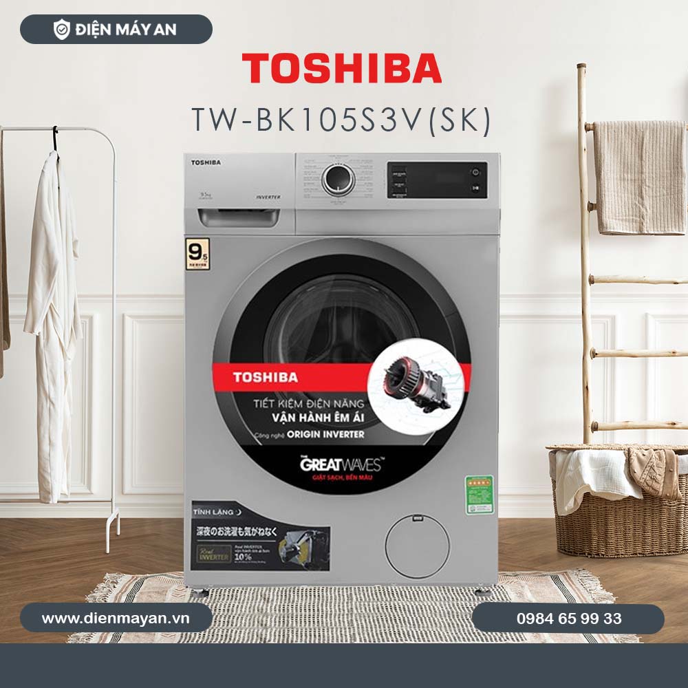 Máy Giặt Toshiba Inverter 9.5 Kg TW-BK105S3V(SK), Giá Tốt, Có Bảo Hành
