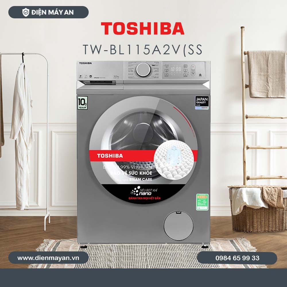 Máy Giặt Toshiba Inverter 10.5 Kg TW-BL115A2V(SS), Giá Tốt, Có Bảo Hành