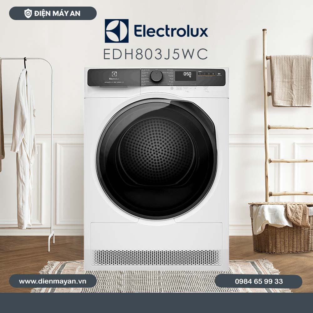 Máy Sấy Bơm Nhiệt Electrolux UltimateCare 8 Kg EDH803J5WC - Giá Tốt