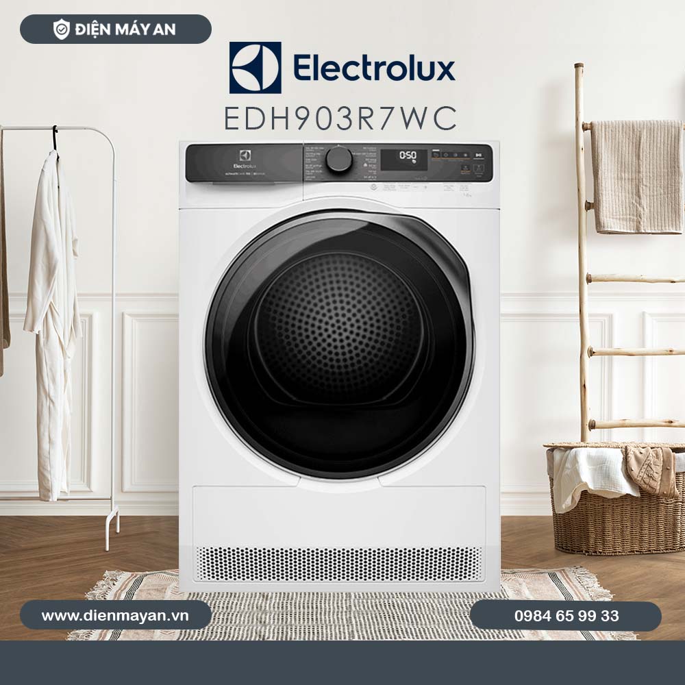 Máy Sấy Bơm Nhiệt Electrolux UltimateCare 9 Kg EDH903R7WC - Giá Tốt