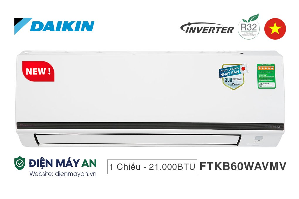 Điều Hòa Daikin Inverter 21000 BTU 1 Chiều FTKB60WAVMV