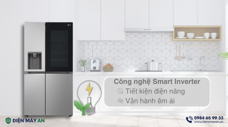 Tủ Lạnh LG Inverter 635 Lít Side By Side InstaView GR-G257SV - công nghệ Smart Inverter