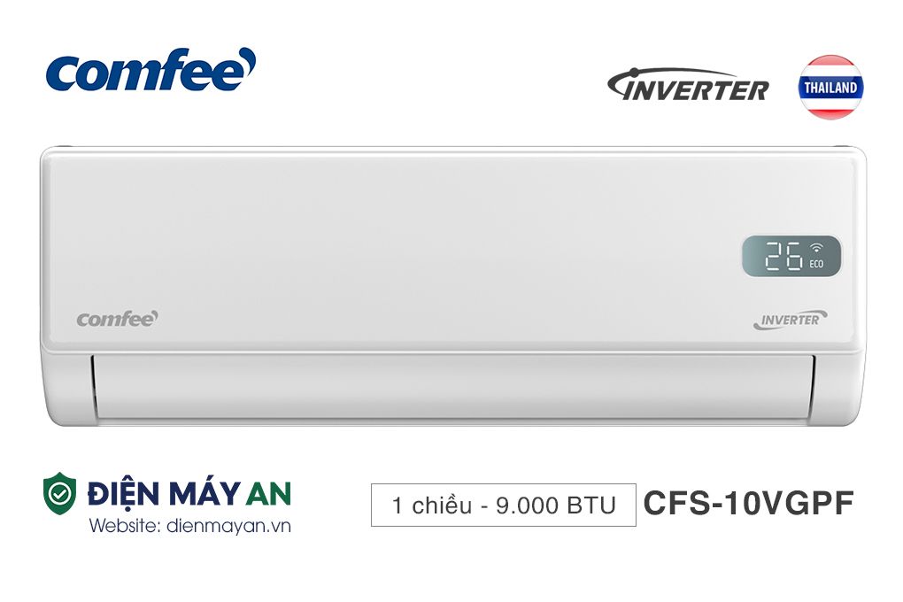 Điều Hoà Comfee Inverter 9000 BTU 1 Chiều CFS-10VGPF/CFS-10VGPC - Mới 2025